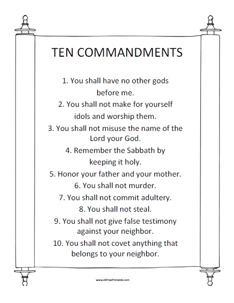 Free Printable Ten Commandments