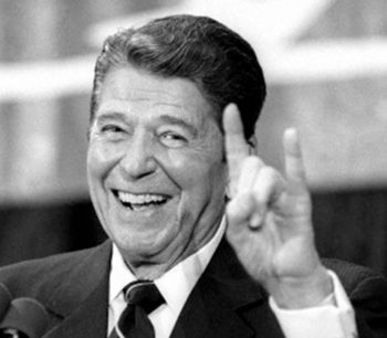 illuminati signs Ronald Reagan Devils Horns