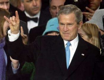 illuminati signs gw bush devils horns